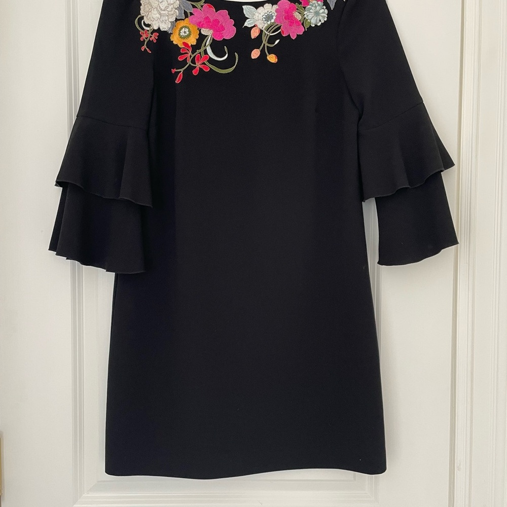 Trina Turk Black Dress with Floral Accents
